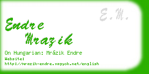 endre mrazik business card